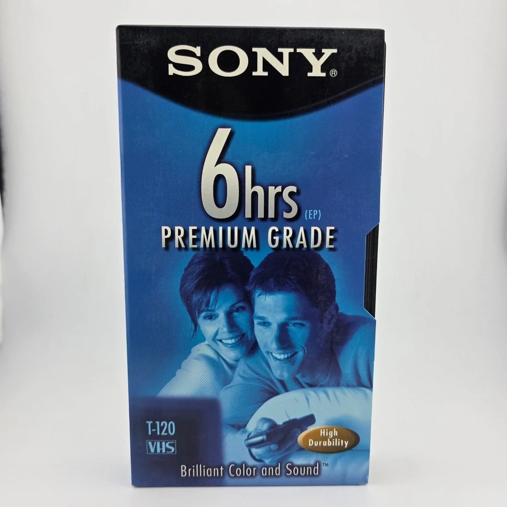 New Sony T-120 Premium Grade VHS Tape 6 hrs EP Mode Sealed Vintage Lot‎